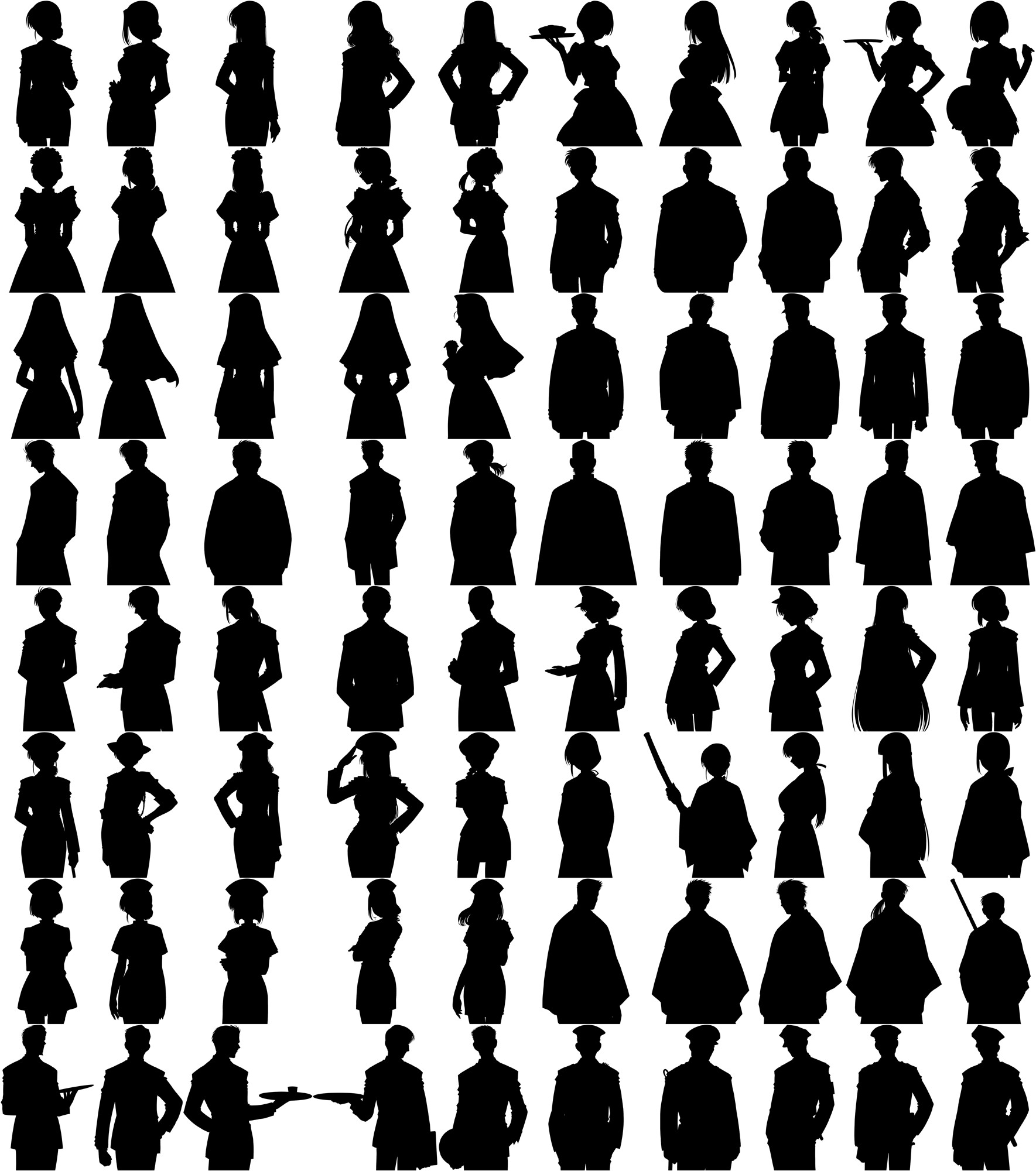 【80+ GFX】モブキャラ シルエット Vol. 02 職業