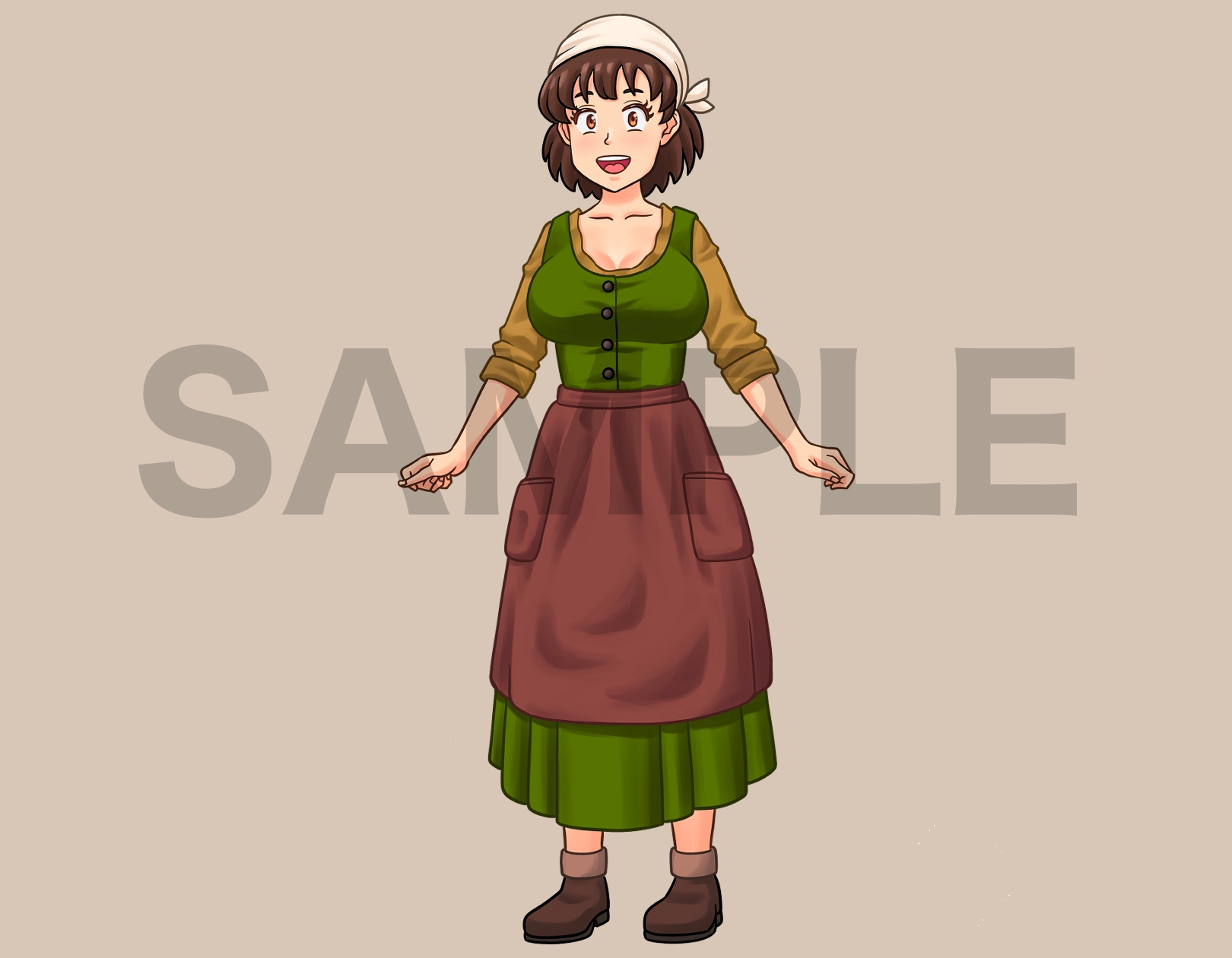 立ち絵素材、中世ファンタジー風の村娘、C99