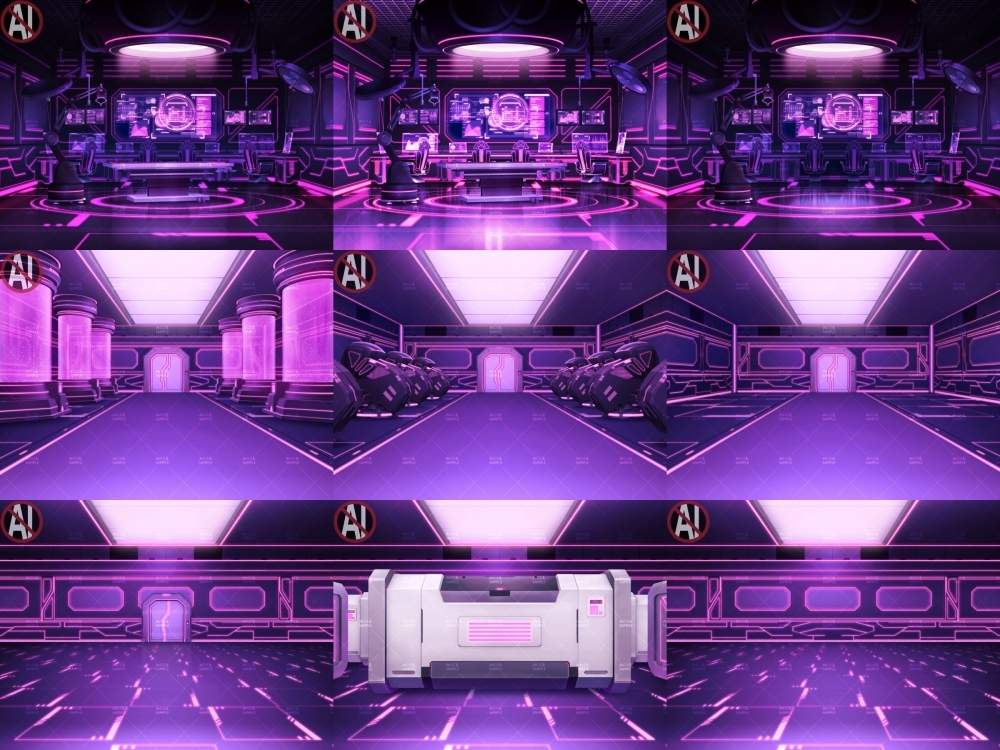 みにくる背景CG素材集『未来編』part02-Pink×Black-A