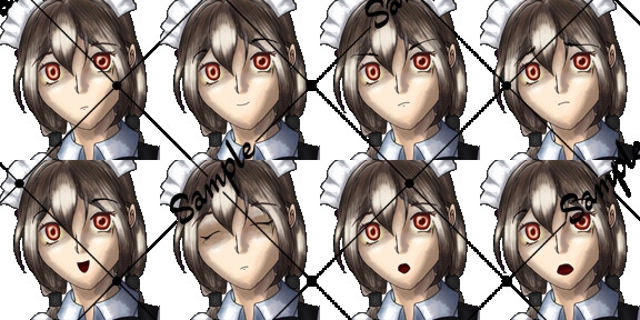 【ファンタジー/RPG向け】メイド 女性立ち絵素材(表情8種)