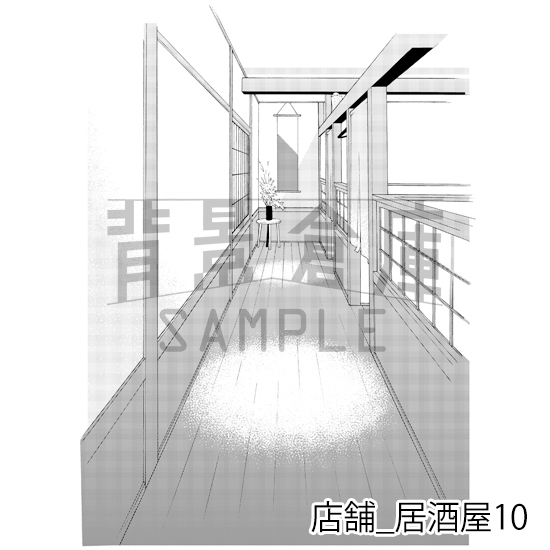 【トーンつき】店舗_背景素材集2(居酒屋)