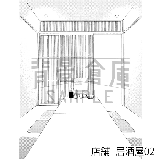 【トーンつき】店舗_背景素材集2(居酒屋)