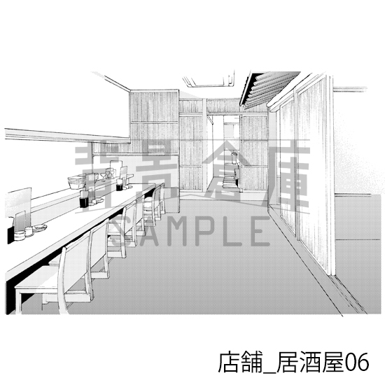 【トーンつき】店舗_背景素材集2(居酒屋)