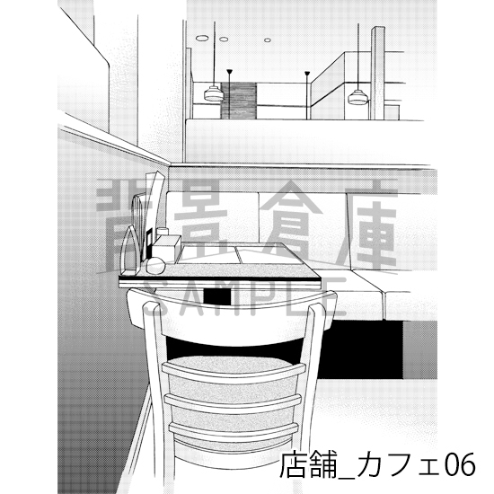 【トーンつき】店舗_背景素材集4(カフェ)