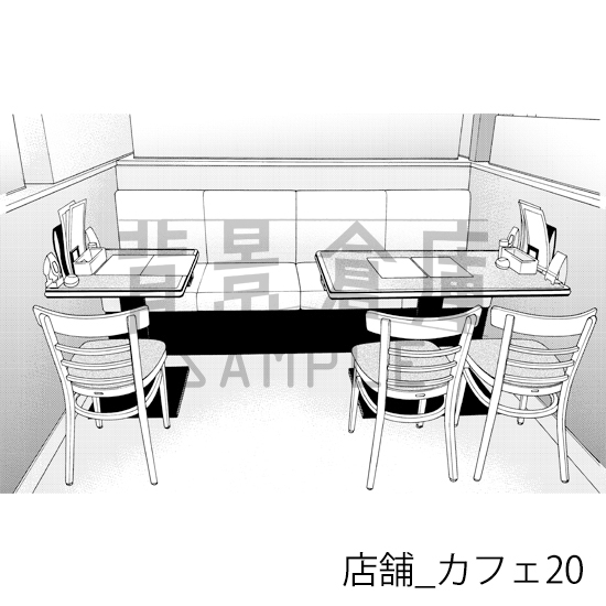 【トーンつき】店舗_背景素材集5(カフェ)