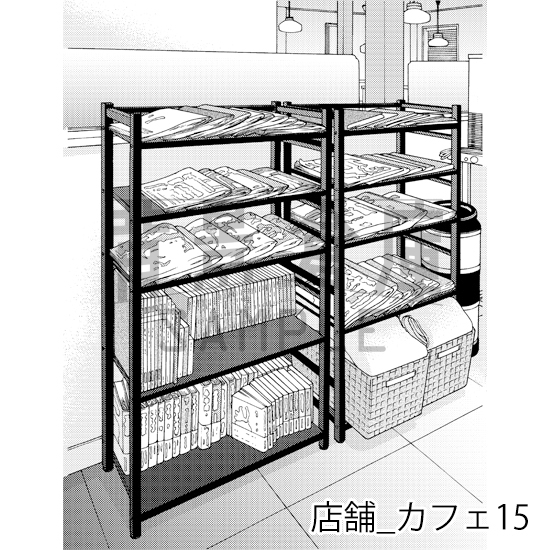 【トーンつき】店舗_背景素材集5(カフェ)