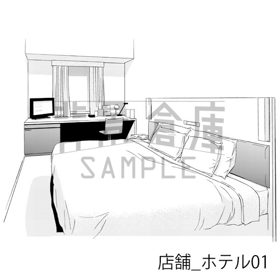 【トーンつき】店舗_背景素材集6(ホテル)
