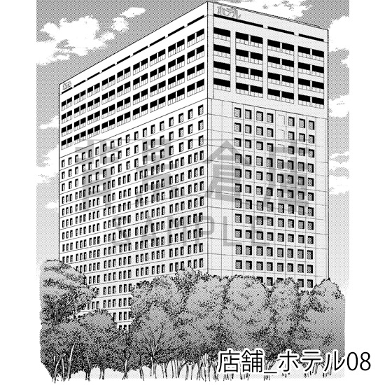 【トーンつき】店舗_背景素材集6(ホテル)