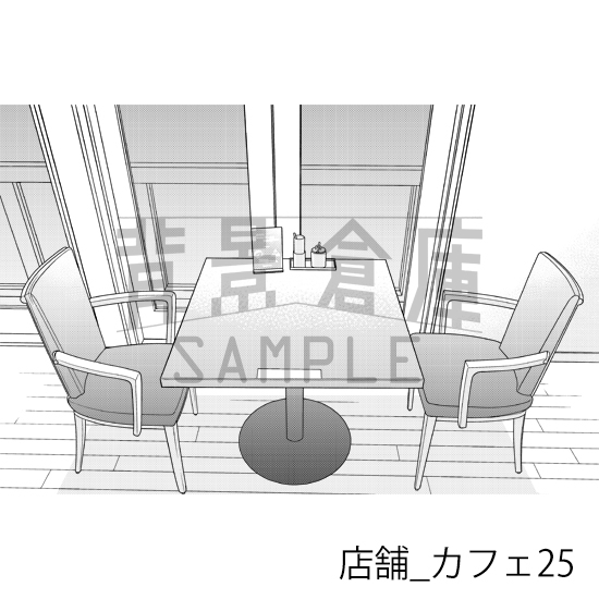 【トーンつき】店舗_背景素材集16(カフェ)