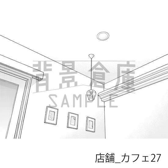【トーンつき】店舗_背景素材集17(カフェ)
