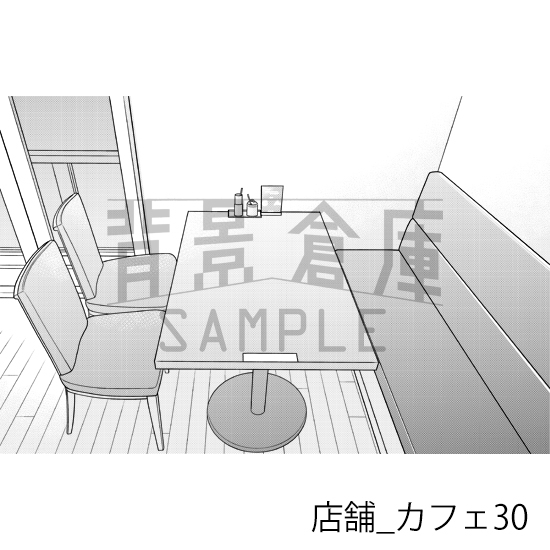 【トーンつき】店舗_背景素材集17(カフェ)