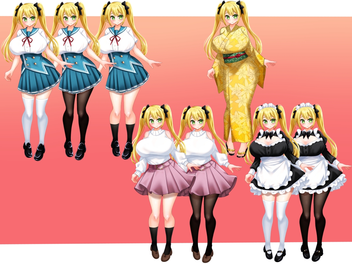 立ち絵素材 制服の女の子 HCGセット3
