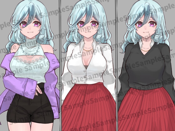 立ち絵素材女子高生3【服装3種】