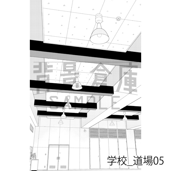【トーンつき背景】学校_背景素材集44(道場)