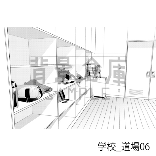 【トーンつき背景】学校_背景素材集44(道場)