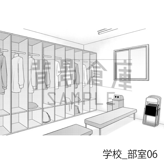【トーンつき背景】学校_背景素材集46(部室)