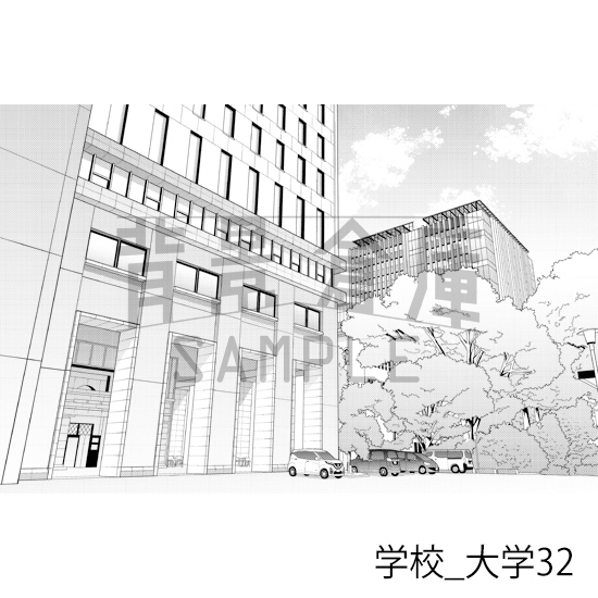 【トーンつき背景】学校_背景素材集47(大学)