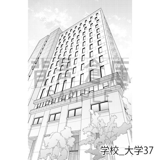 【トーンつき背景】学校_背景素材集48(大学)