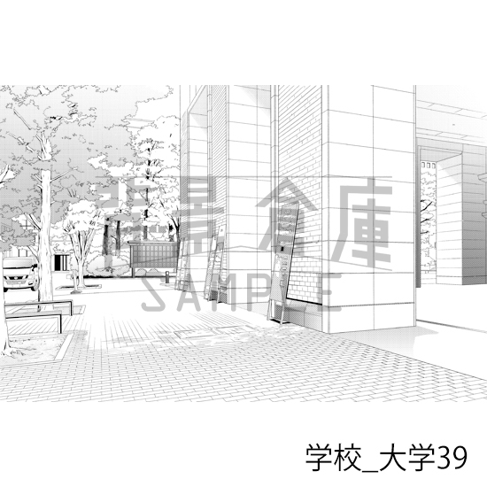 【トーンつき背景】学校_背景素材集48(大学)