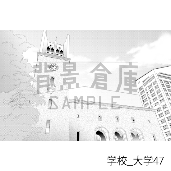 【トーンつき背景】学校_背景素材集49(大学)