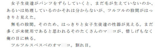 RJ129563 img smp1 RJ129563[140207][ピンクメトロ]特殊能力を身に付けた俺が覗き見した、○学生と○校生が水泳の授業前に更衣室で着替える様子 第2話