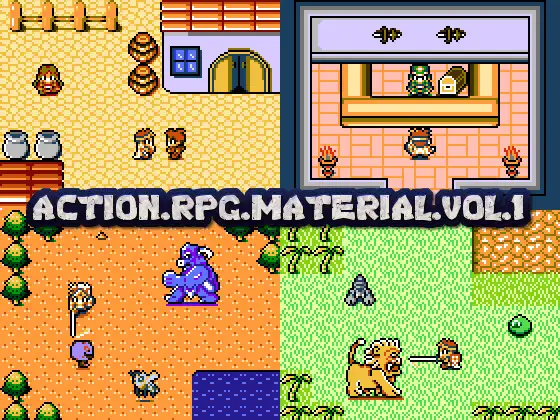 【レトロゲーム風ドット絵素材集】ACTION RPG MATERIAL VOL.1 1