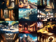 【美麗で幻想的な城や室内の背景】著作権フリーの高解像度画像(100枚) [Game Material Store]