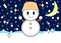 雪だるまと三日月・お絵描き動画 [nanaraiTRY]