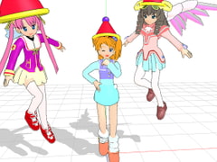 MikuMikuDance PMD Data Set - 3 girls [3D Study Implementation Room]