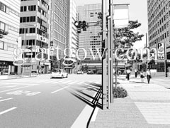 Copyright Free Manga Scenes - City 1 / Hamamacho Station North Exit [G-ARTGow Studio]