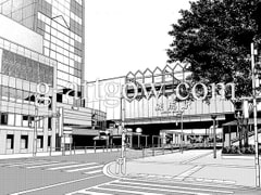 Copyright Free Manga Scenes - City 2 / Nerima Station [G-ARTGow Studio]