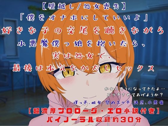 【壁越し/処女喪失/超濃厚エロ小説付き】「僕をオナホにしていいよ」 好きな子の交尾を聴きながら小悪魔僕っ娘を抱いたら、実は処女で、最後は本気なかだしセックス