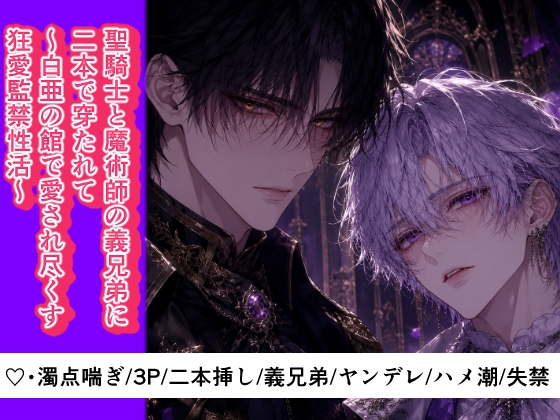 【3P・二本挿し】聖騎士と魔術師の義兄弟に二本で穿たれて~白亜の館で愛され尽くす狂愛監禁性活