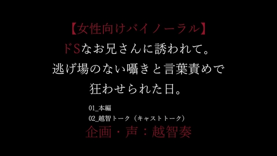 ドSなお兄さんに誘われて。逃げ場のない囁きと言葉責めで狂わせられた日。【女性向けバイノーラル】