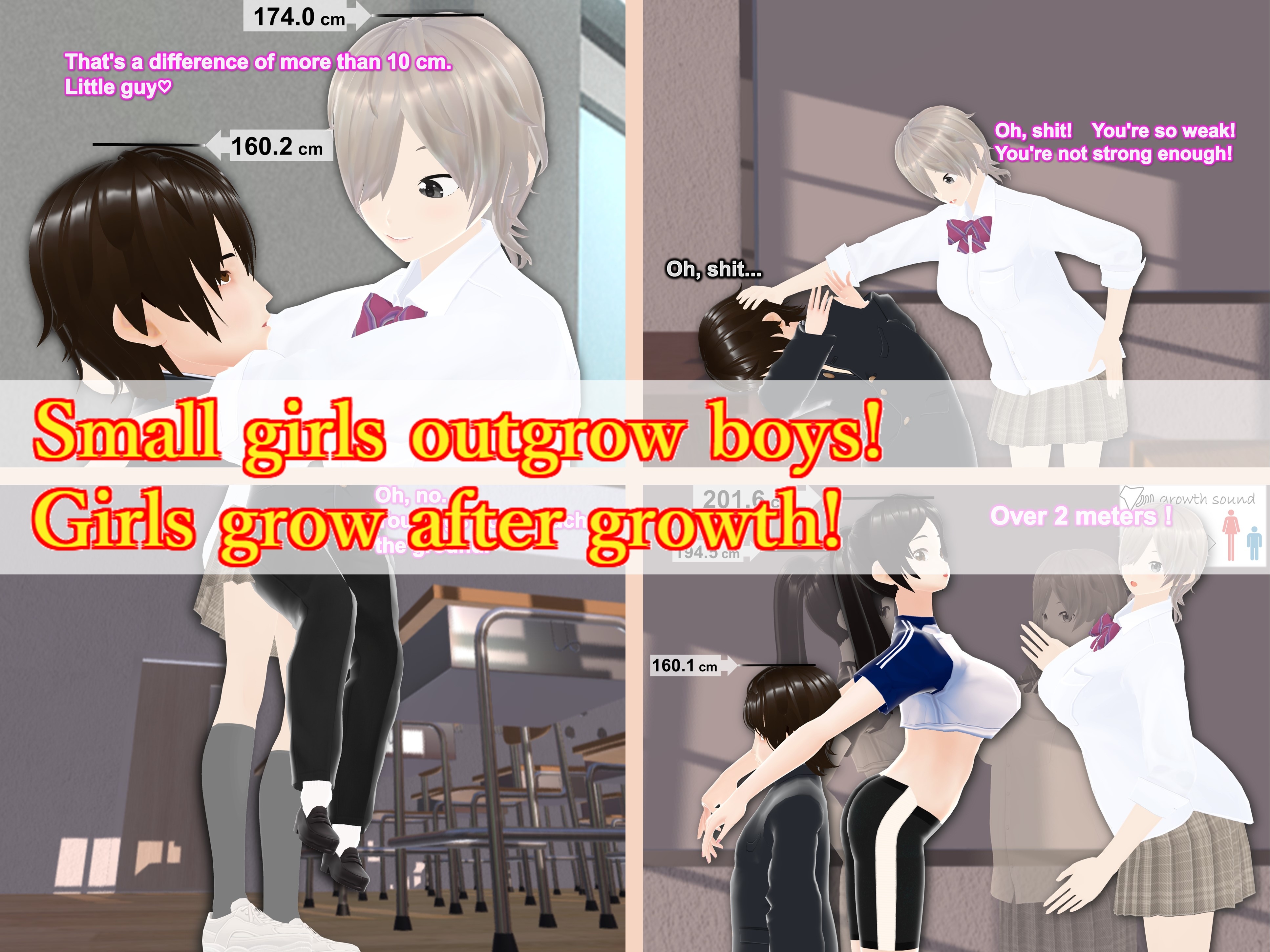 Outgrowing only girls, Overtake boys, Growth sound. Bullied girl Arc [女子成長クラブ]