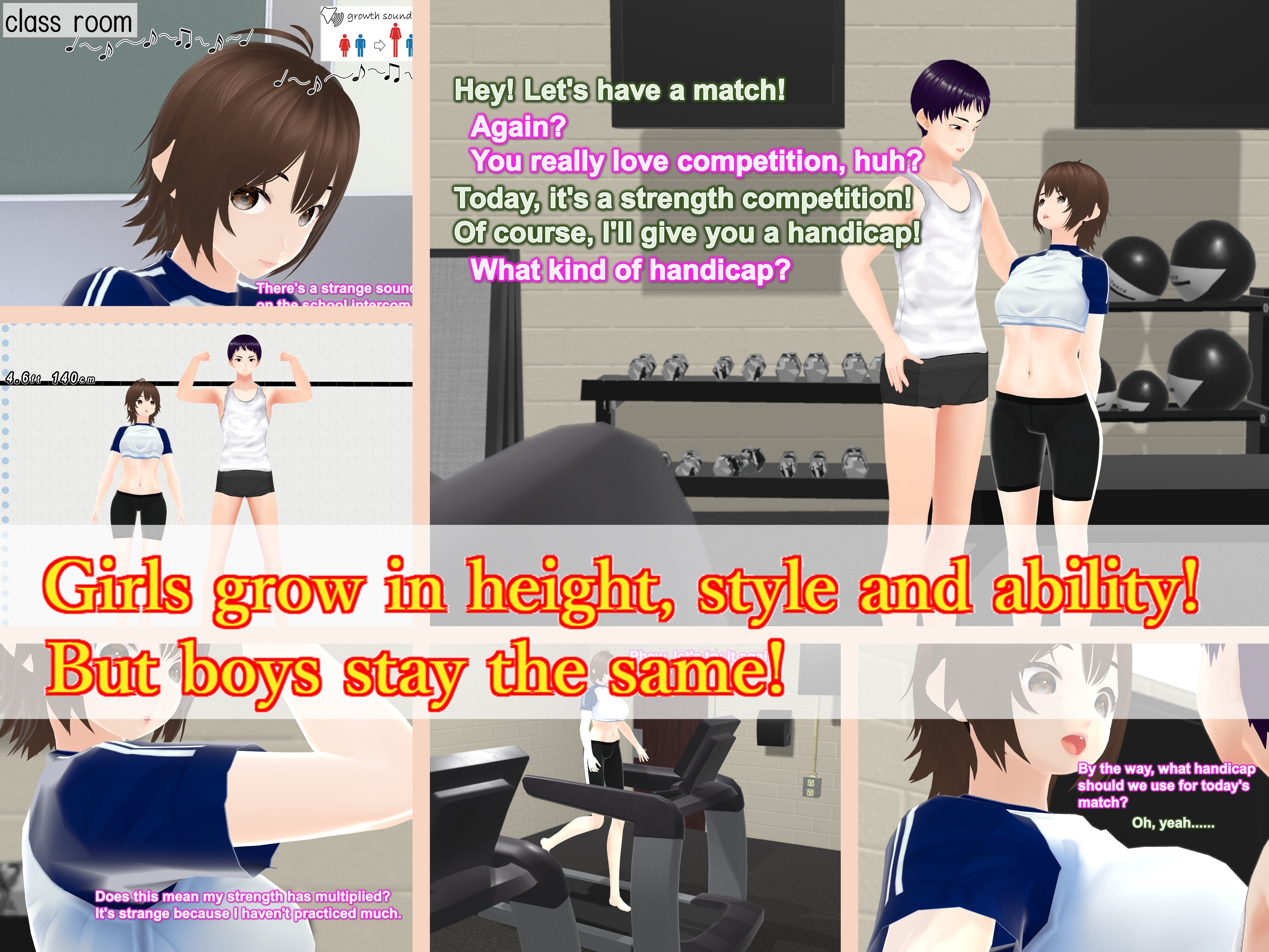 Outgrowing only girls, Overtake boys, Growth sound dumbbells Arc [女子成長クラブ]