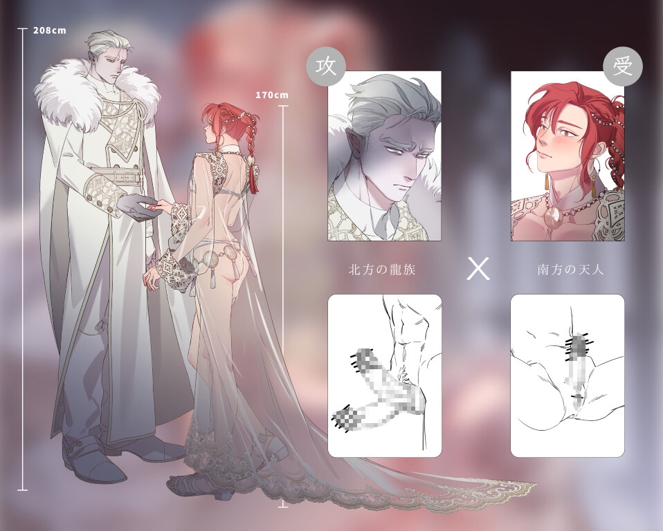 ผสมพันธุ์แสนรื่นรมย์～ชาวสวรรค์ที่มีสองเพศในตัวกับเผ่ามังกรที่มีสองแท่ง～
