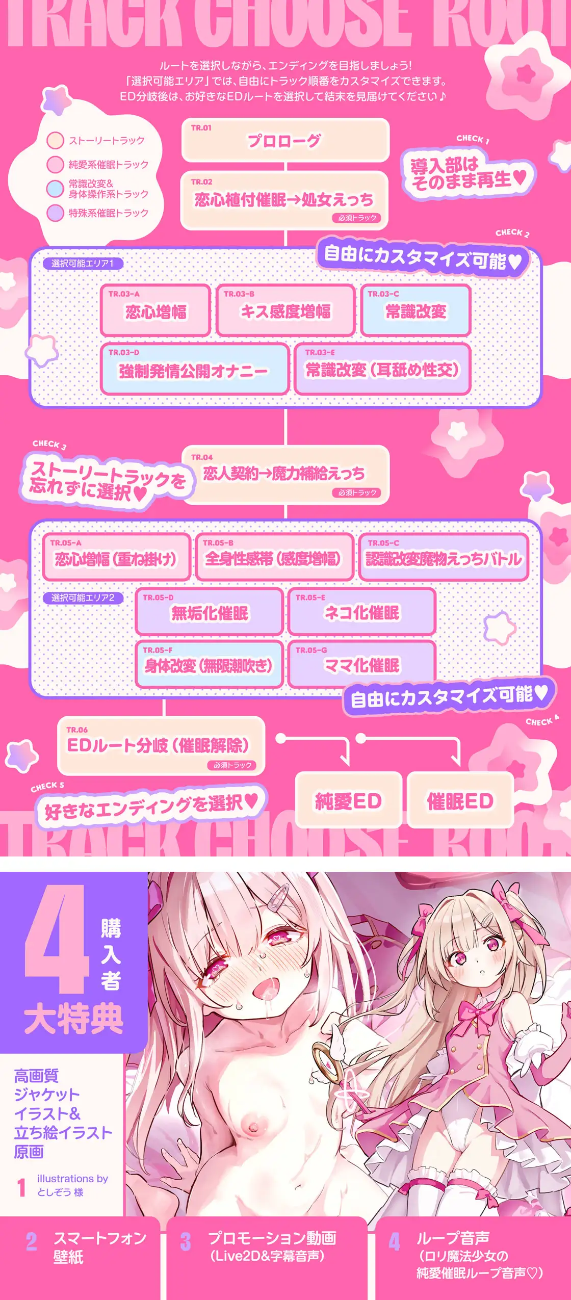 【ルート選択型ASMR】魔法少女☆カスタム催○～○リ魔法少女をあなた好みの恋人おまんこに自由にカスタマイズできるマジカル純愛催○アプリ～_12