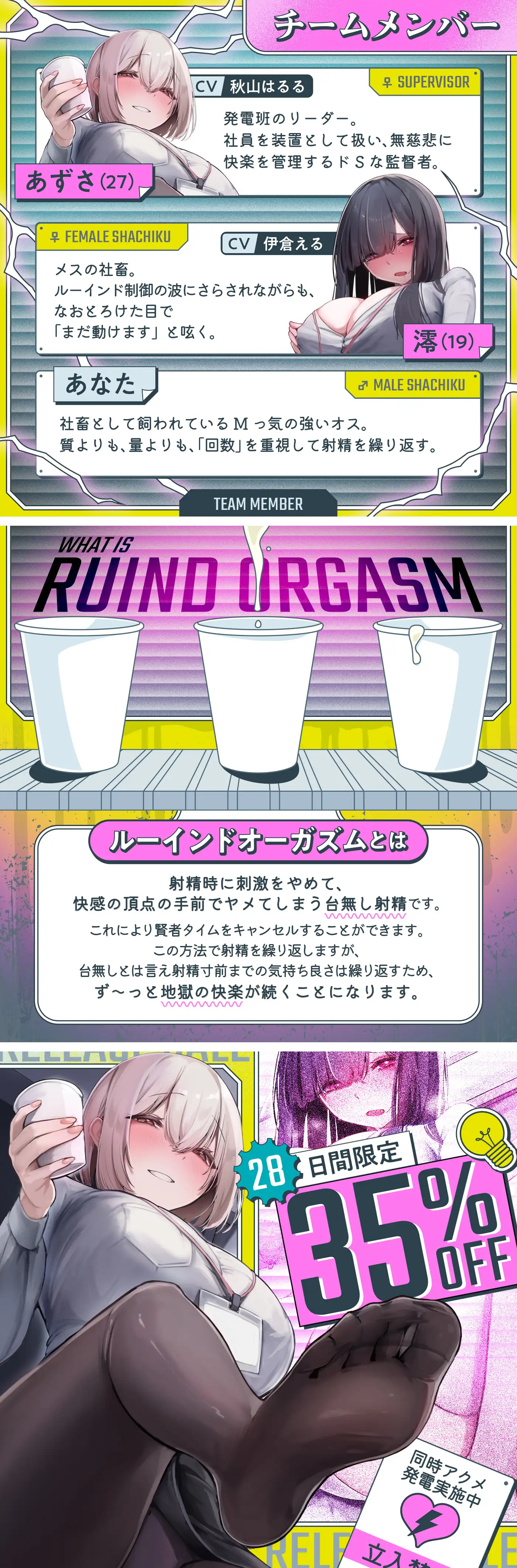 【男女同時アクメ】同時アクメが鍵★ドS女子とオス社畜とメス社畜の三者絶頂「アクエネ1」〜強○ルーインドのアクエネ発電所で乱れイキ〜【アクメナビ搭載】_9