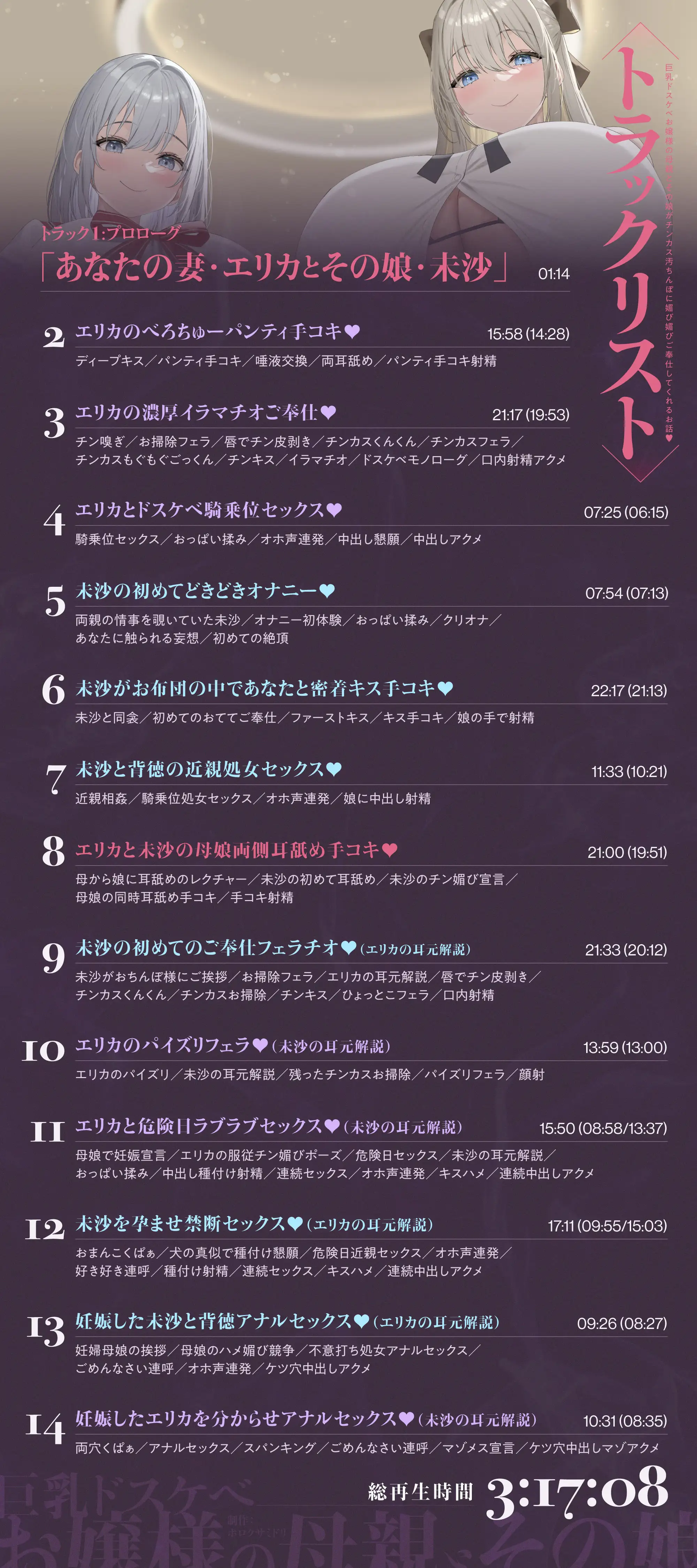 ✅6/22まで限定特典!✅巨乳ドスケベお嬢様の母親とその娘がチンカス汚ちんぽに媚び媚びご奉仕してくれるお話♡【KU100】_14