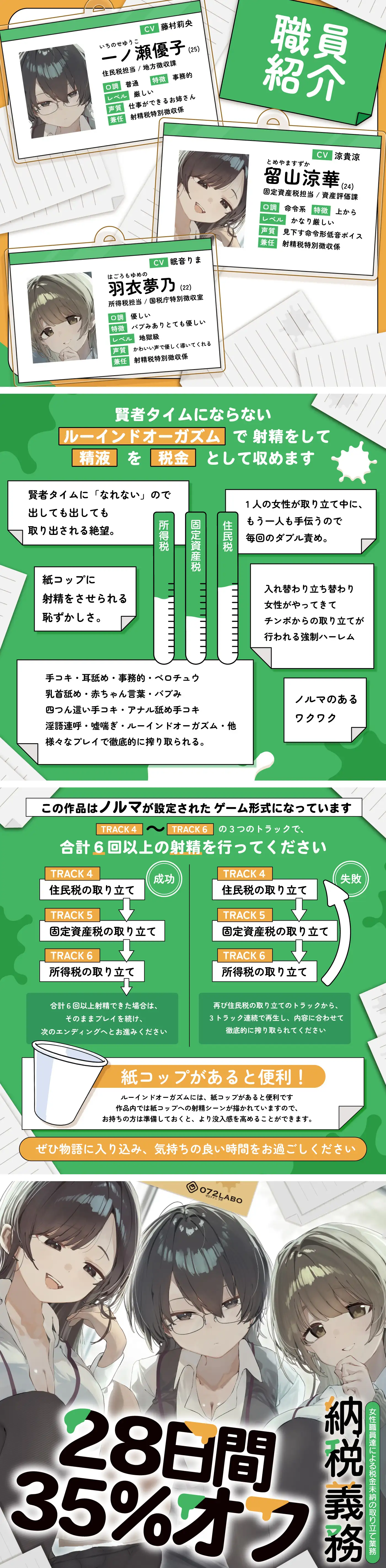 【ノルマ式・男性受け】女性職員達による税金未納の取り立て業務「納税義務1」〜住民税・固定資産税・所得税・射精税〜【6回の事務的ルーインドオーガズムでクリア】_8