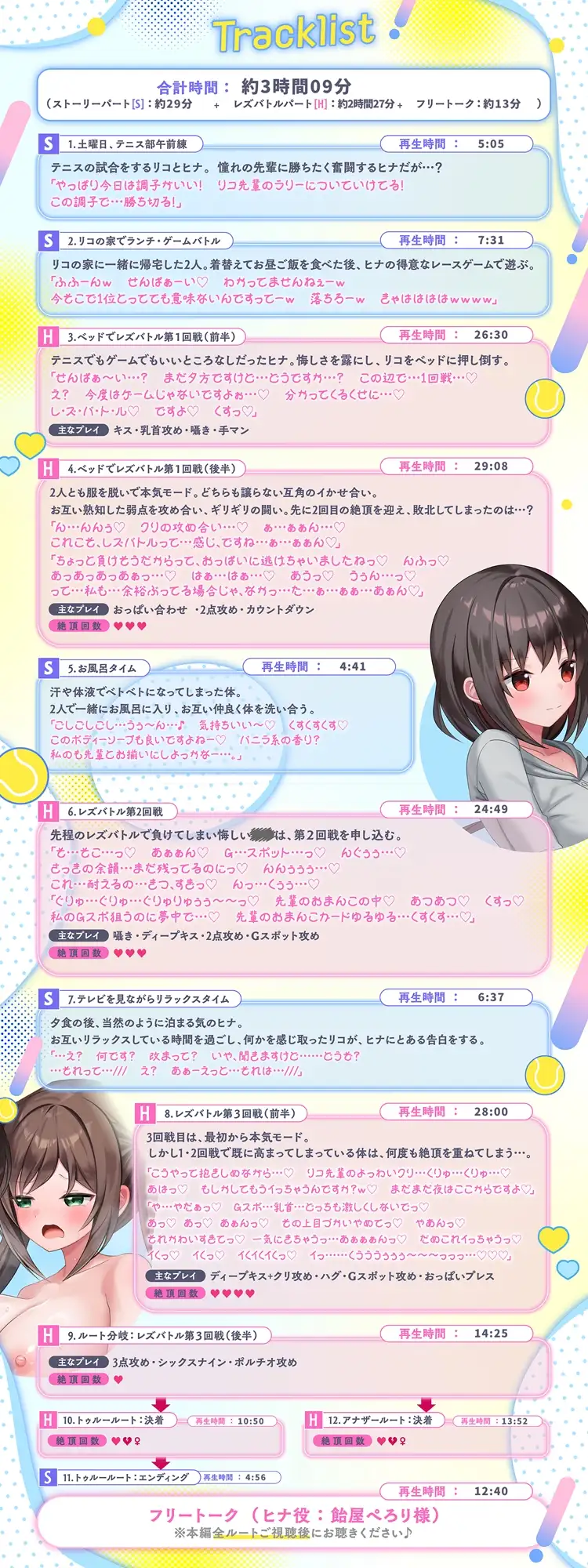 テニス部JKのレズバトル！ 負けず嫌いの後輩「ヒナ」vs先輩の貴女 部活の後は先輩のお家でドキドキの…イかせ合いレズえっち勝負！?_11