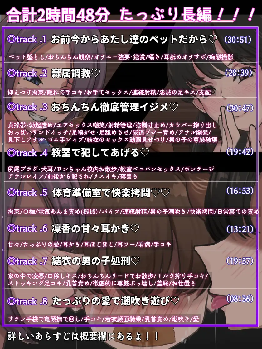 【✅たっぷり2時間40分】ボクは女の子様のマゾペット～私たちが人としての尊厳、捨てさせてあげるね♪～【KU100収録】_10