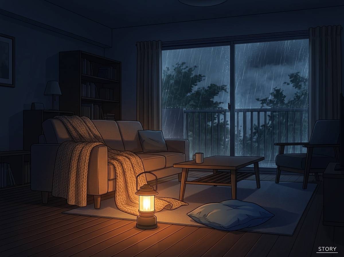 台風の夜、いじわる消防士の隣人は避難した君にだけ甘い♡〜停電の部屋で関西弁の甘い声に耳舐めされ、生中出しで溶かされる夜〜【関西弁/バイノーラル】 [蜜と再会]