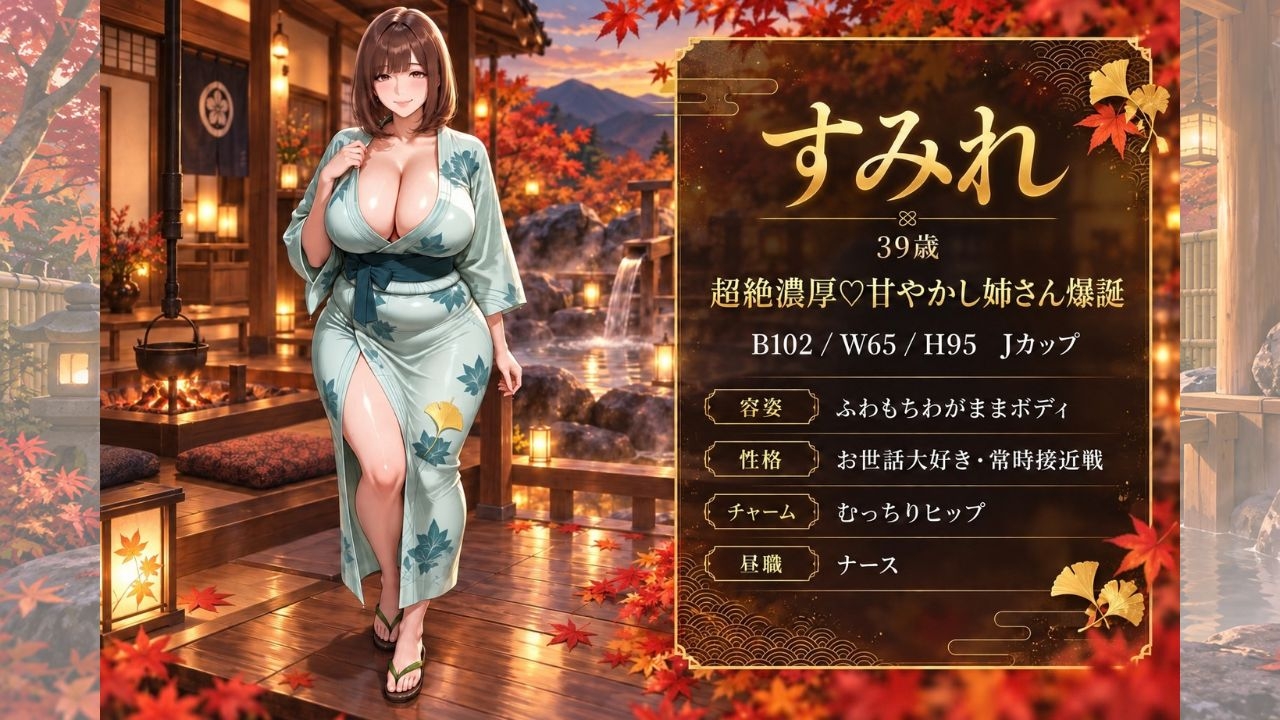 【4KアニメAV】爆美女人妻と行く秋のお忍び温泉旅行 [マミースプラッシュ]