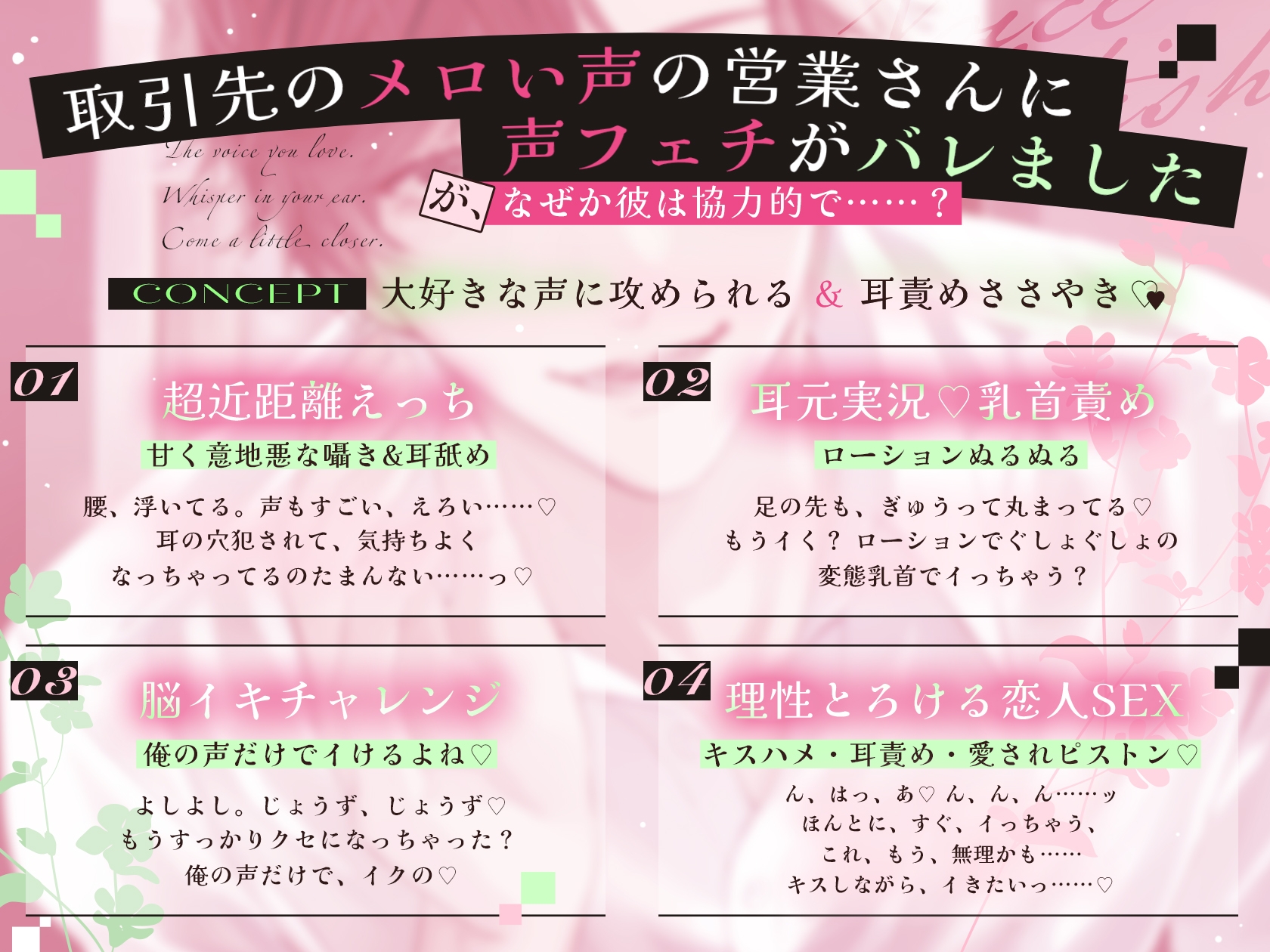 【大好きな声を独り占め♡】「俺の声が好きなんだ?」⚠︎声フェチ性癖バレ→密着耳責め×溺甘独占囁きで恋人になるまで♡ - プレビュー 2