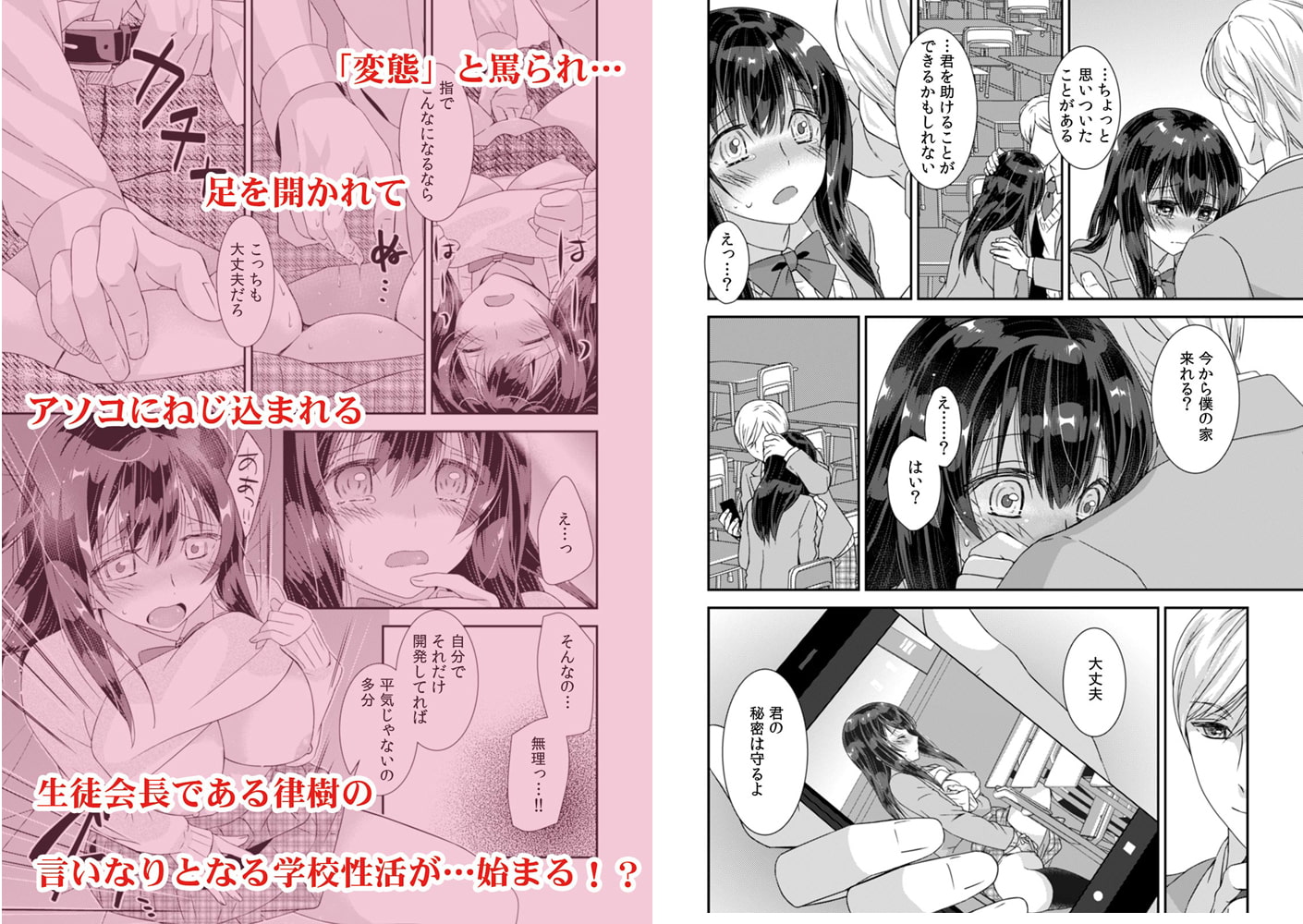 「挿入れないで!見てるだけって言ったのに…」オ●ニーJKの秘密を握って調教セックス(1)