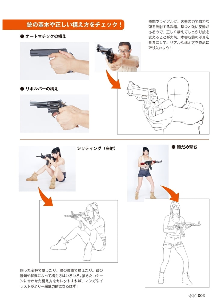 マンガのための拳銃 ライフル戦闘ポーズ集 ホビージャパン Dlsite Comipo