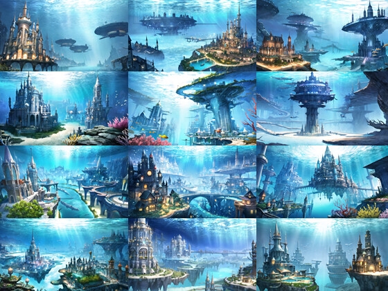 背景CG素材集『テクノロジーとファンタジーの水中世界』