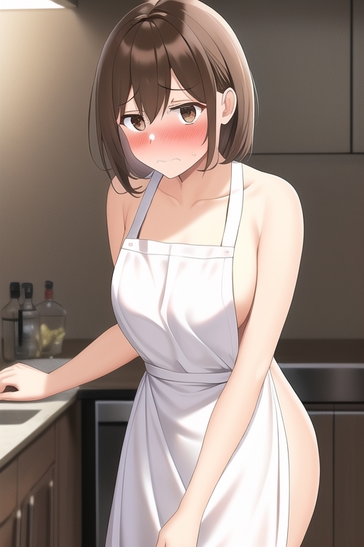 アイドル級茶髪美女、羞恥裸エプロン詰め合わせ